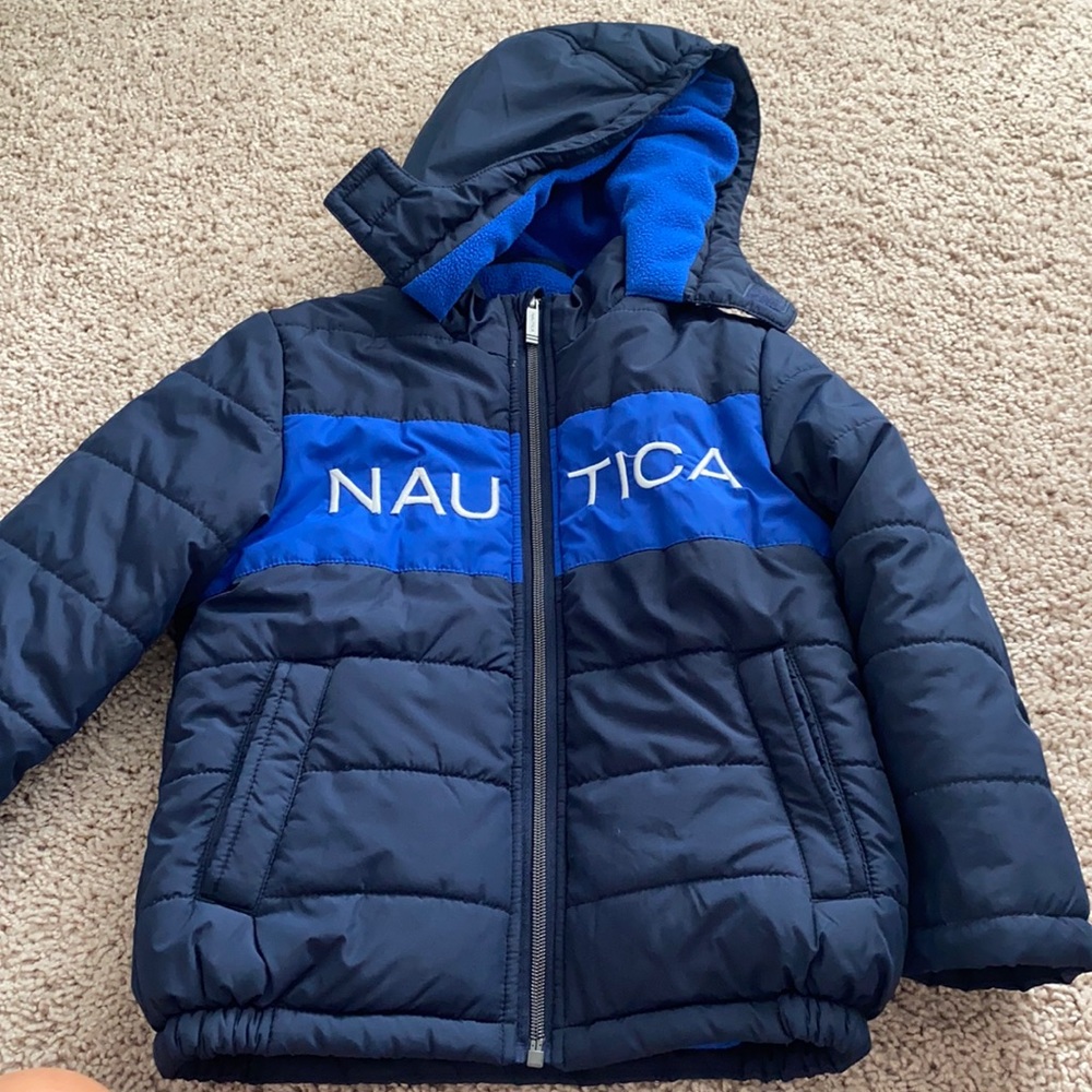 4T Nautical puffer coat